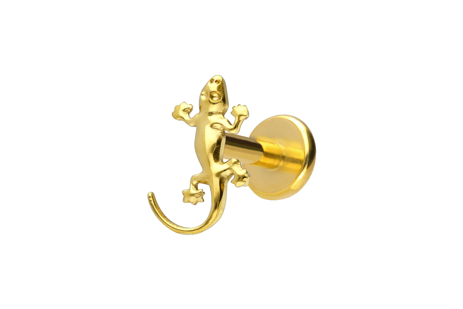 Titan Labret Piercing mit Push Fit GECKO